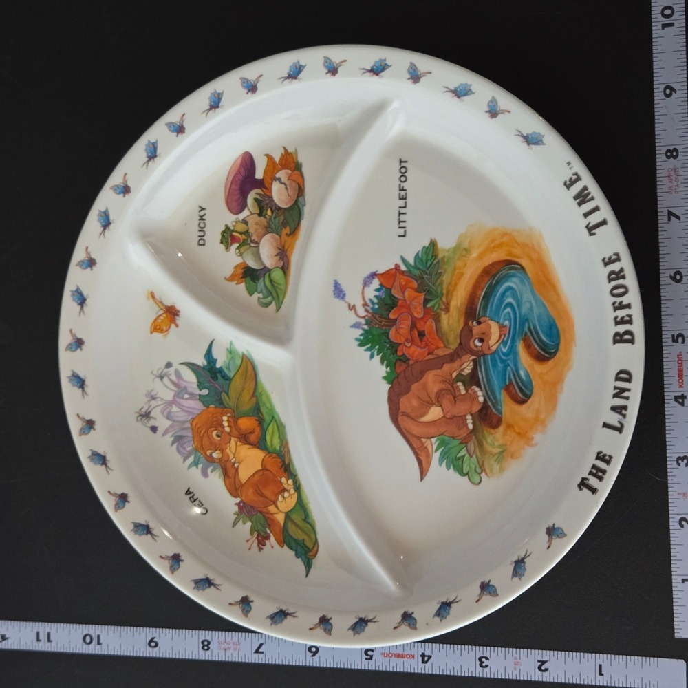 Vintage 1988 The Land Before Time Divided Plate Littlefoot Cera Ducky Melamine - Picture 6 of 7